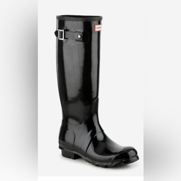 HUNTER BOOTS..Original Gloss ..SIZE 5M/6F..Black gloss …Worn once - Picture 3 of 7